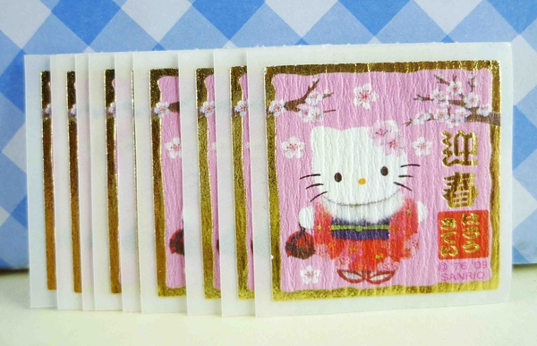 【震撼精品百貨】Hello Kitty 凱蒂貓~KITTY貼紙-賀年貼紙-和服