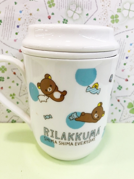 【震撼精品百貨】Rilakkuma San-X 拉拉熊懶懶熊~拉拉熊馬克杯附濾杯-圓點#20260