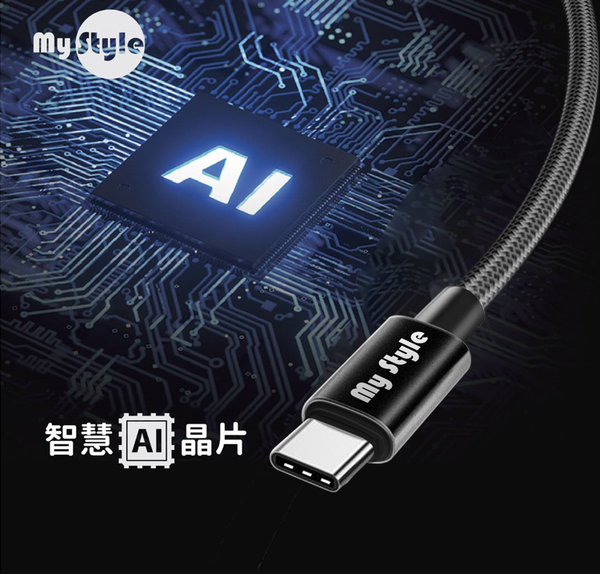 MyStyle 65W GaN氮化鎵極速充電器-白+耐彎折編織線Type-C to Type-C 急速快充線120cm-銀線 product thumbnail 8