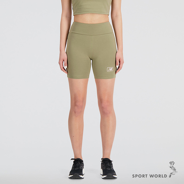 New Balance 女裝 緊身短褲 高腰 綠【運動世界】WS33505CGN