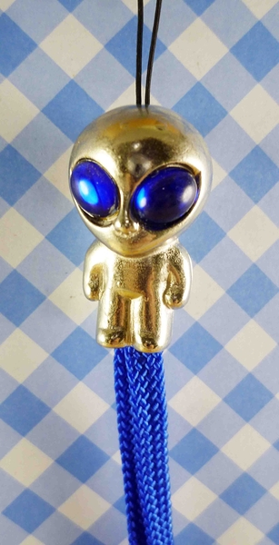【震撼精品百貨】日本精品百貨-手機吊飾/鎖圈-外星人手機吊飾-藍