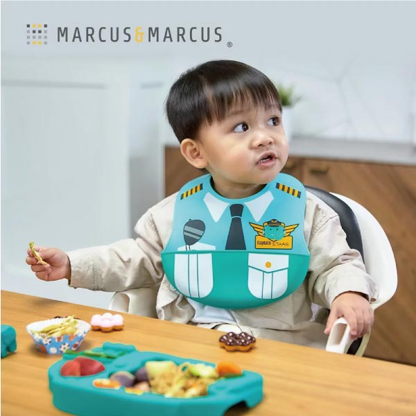 加拿大 Marcus & Marcus 大口袋寬版矽膠立體圍兜(4款可選) product thumbnail 5