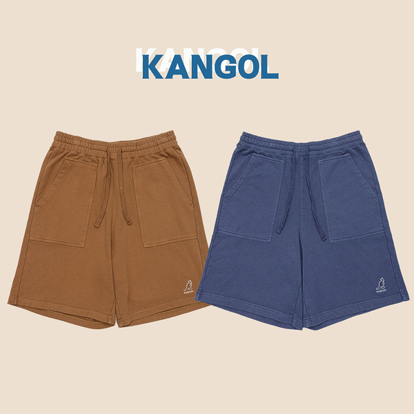 KANGOL 短褲 深卡其 深藍 中性 水洗短褲 6255150430 6255150480