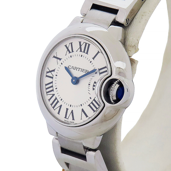 【二手名牌BRAND OFF】Cartier 卡地亞 Ballon bleu de cartier 藍氣球系列 28mm 精鋼 藍寶水晶錶面 腕錶 product thumbnail 3