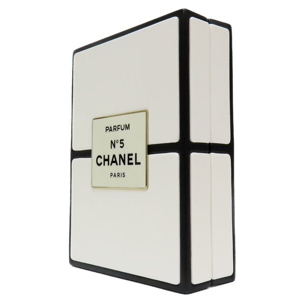 【二手名牌BRAND OFF】CHANEL 香奈兒 白色 皮革 No. 5 Perfume 香水盒 鏈包 鍊帶 product thumbnail 3