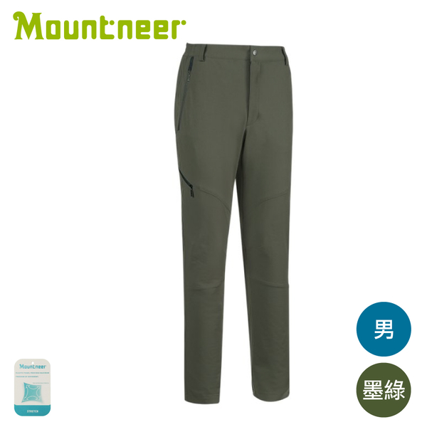 【Mountneer 山林 男四彈保暖合身長褲《墨綠》】42S13/休閒褲/戶外褲/男褲/登山/防風