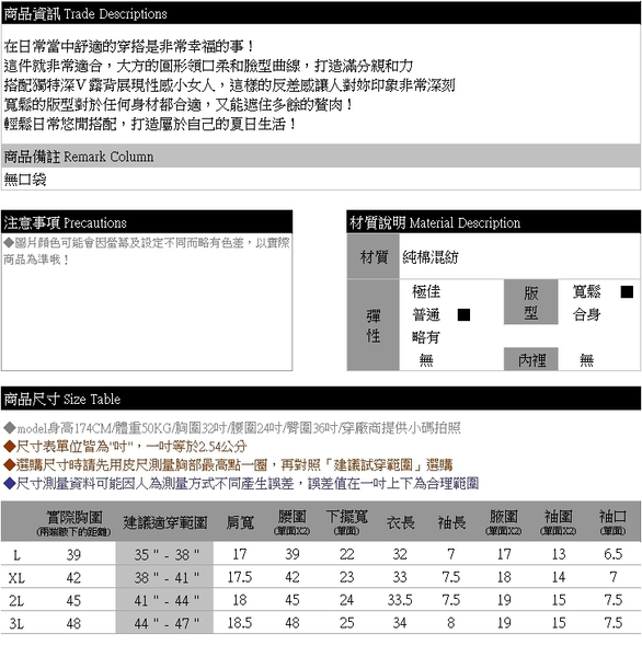 洋裝--性感休閒深V橫條裝飾露背素面短袖圓領連身裙(黑.紅L-3L)-D586眼圈熊中大尺碼 product thumbnail 10