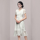 OL韓系 S-XL韓版時尚連身裙 高端顯瘦中長洋氣質收腰連身裙.225A.快時尚
