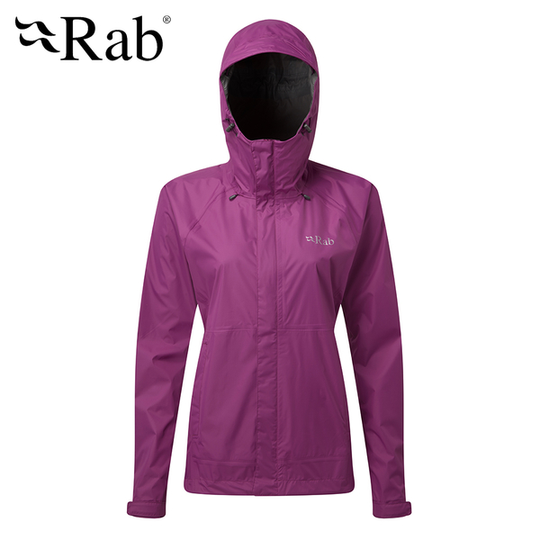英國 RAB Downpour Jacket 高透氣連帽防水外套 女款 紫羅蘭 #QWF63