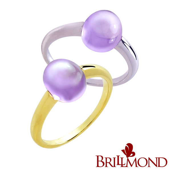 【BRILLMOND JEWELRY 】 1克拉天然紫水晶925銀戒雙色選(天然1克拉紫水晶 925銀台雙色選)