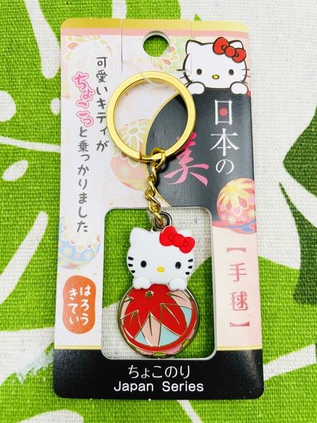 【震撼精品百貨】Hello Kitty 凱蒂貓~日本三麗鷗sanrio KITTY和風鑰匙圈鎖圈-球*61084 product thumbnail 2