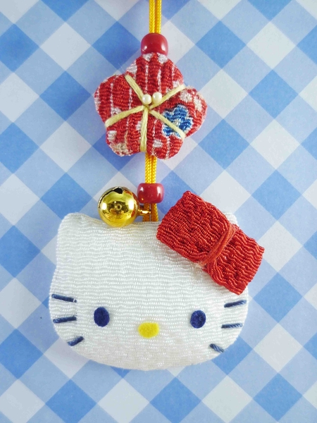 【震撼精品百貨】Hello Kitty 凱蒂貓~KITTY手機吊飾-和風系列-紅花
