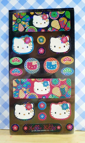 【震撼精品百貨】Hello Kitty 凱蒂貓~KITTY貼紙-和風黑