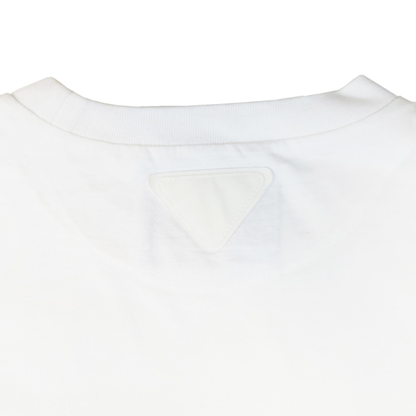 【二手名牌BRAND OFF】PRADA 普拉達 白色 棉質 經典LOGO 短袖 短版 T-shirt T恤 product thumbnail 7