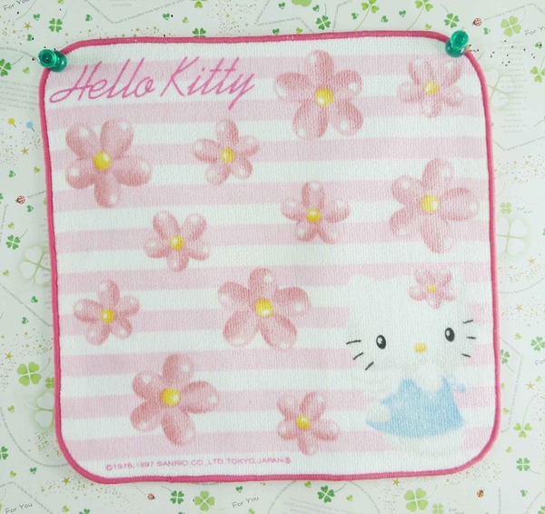 【震撼精品百貨】Hello Kitty 凱蒂貓~方巾-粉紅橫條-天使