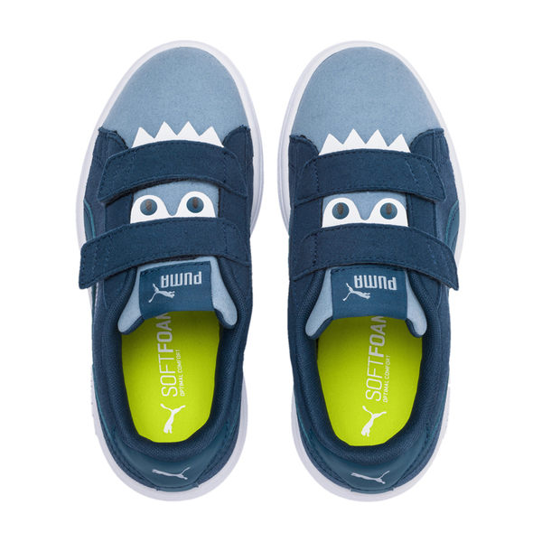 Puma Smash v2 童鞋 水藍 運動童鞋 運動鞋 麂皮 健身 兒童 運動 鞋子 魔術帶 36968003