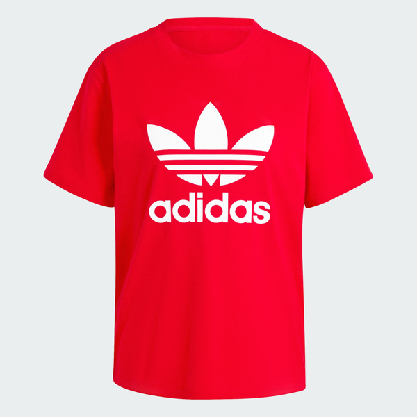 adidas 愛迪達 TREFOIL TEE 短袖 休閒 短T 紅色 女 三葉草 IR9536 product thumbnail 4