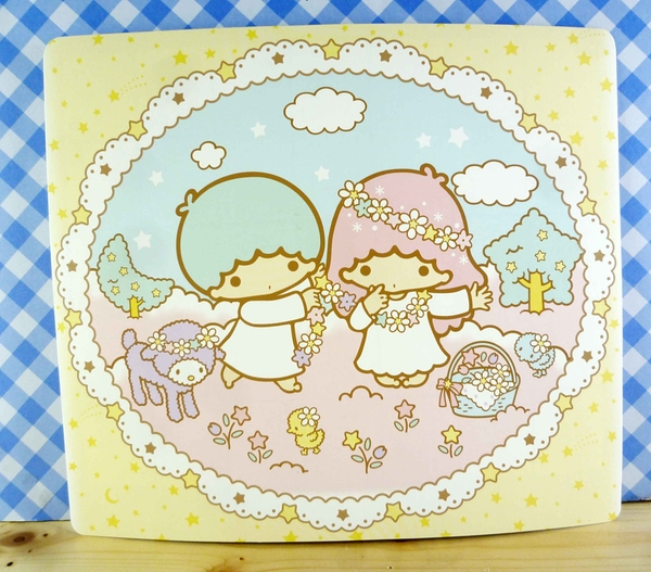 【震撼精品百貨】Little Twin Stars KiKi&LaLa 雙子星小天使~雙面卡片-黃花園/綠蛋糕