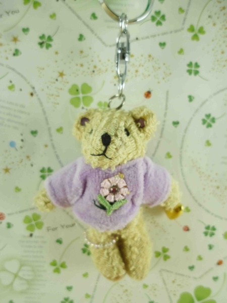 【震撼精品百貨】泰迪熊_Teddy Bear~絨毛鎖圈-紫衣服