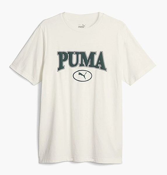 PUMA 短T 基本系列 SQUAD 米白 綠LOGO 短袖 T恤 男 67601365 product thumbnail 5