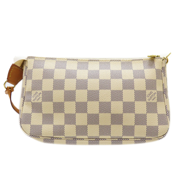 【二手名牌BRAND OFF】LOUIS VUITTON LV 路易威登 【再降價】白色 棋盤格 Pochette Accesoires 單肩包 N41207