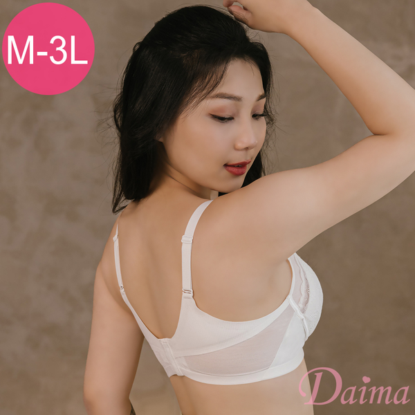 黛瑪Daima 無鋼圈(M-XXXL) V型拉提蕾絲內衣-白色_8112 product thumbnail 6