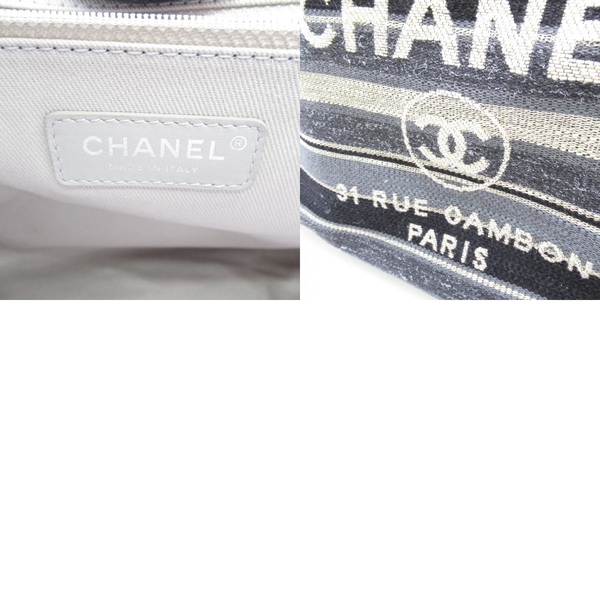 【二手名牌BRAND OFF】CHANEL 香奈兒 灰色 黒色 帆布 Deauville Line 托特包 肩背包 product thumbnail 10