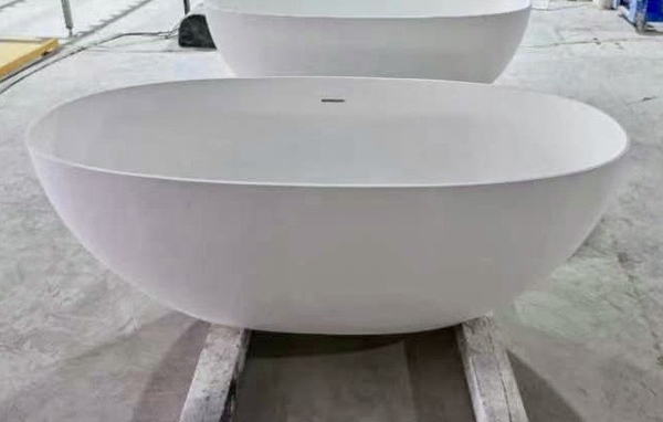 【麗室衛浴】BATHTUB WORLD 流線造形人造石獨立缸蛋殼系列有160 /150*75*H55CM