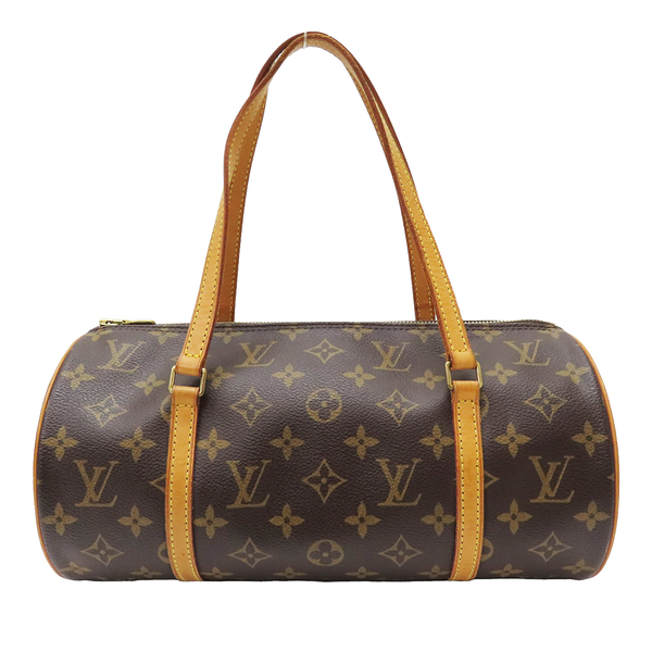 【二手名牌BRAND OFF】LOUIS VUITTON LV 路易威登 棕色 原花 PVC塗層帆布 Papillon 30 圓筒包 M51385