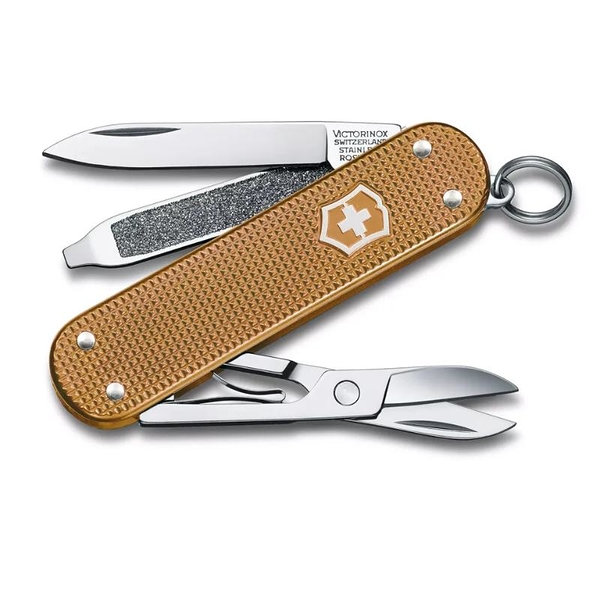 【Victorinox 瑞士維氏】瑞士刀 CLASSIC SD ALOX 5用刀 58mm-鋁合金銅沙(0.6221.255G)