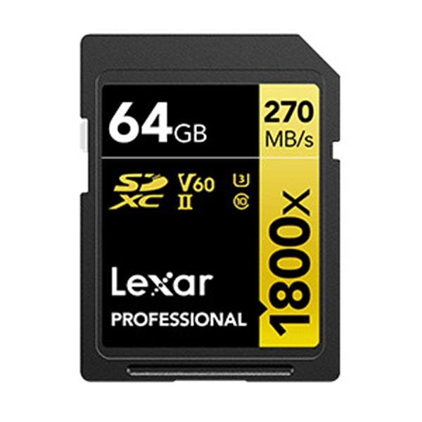 Lexar 雷克沙 Professional 1800x SDXC UHS-II 64G記憶卡 GOLD 系列