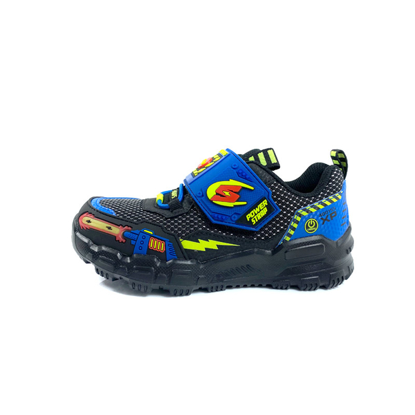 SKECHERS S-LIGHTS 運動鞋 電燈鞋 有開關 童鞋 魔鬼氈 黑藍 400155LBBLM no543 product thumbnail 7