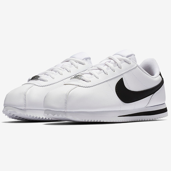 NIKE CORTEZ BASIC SL GS 女鞋大童休閒阿甘鐵牌白黑【運動世界】904764