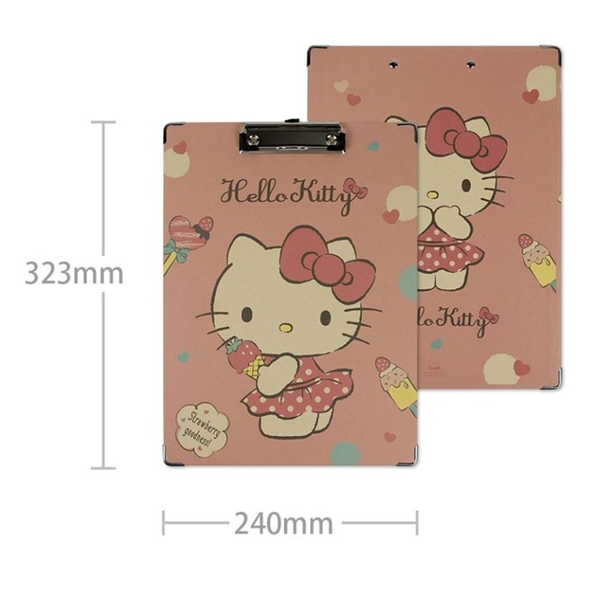 小禮堂 Hello Kitty A4牛皮紙夾板 (草莓冰淇淋款) 4713752-407503 product thumbnail 3