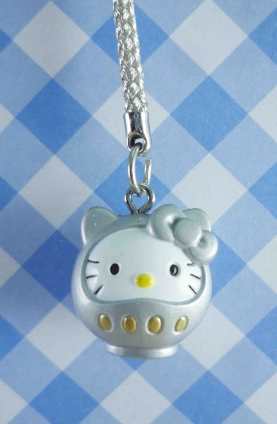 【震撼精品百貨】Hello Kitty 凱蒂貓~KITTY手機吊飾-KITTY多福造型-銀色