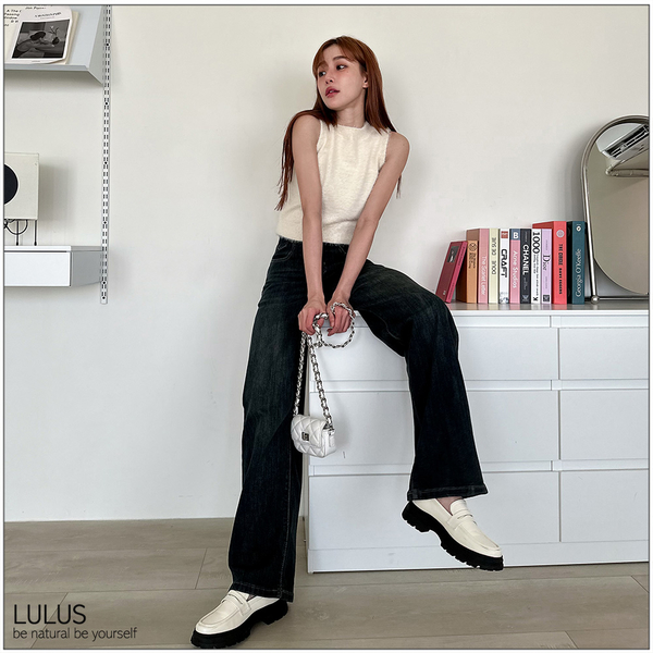 LULUS/口袋造型刷色牛仔寬褲S-XL２色【A04230267】 product thumbnail 3