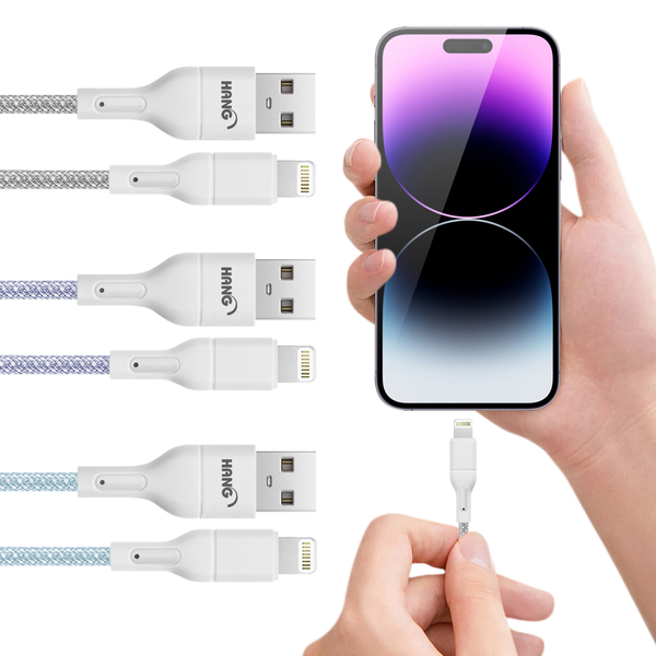 HANG R18 高密編織 iPhone Lightning USB 3.4A快充充電線100cm-3入 product thumbnail 2