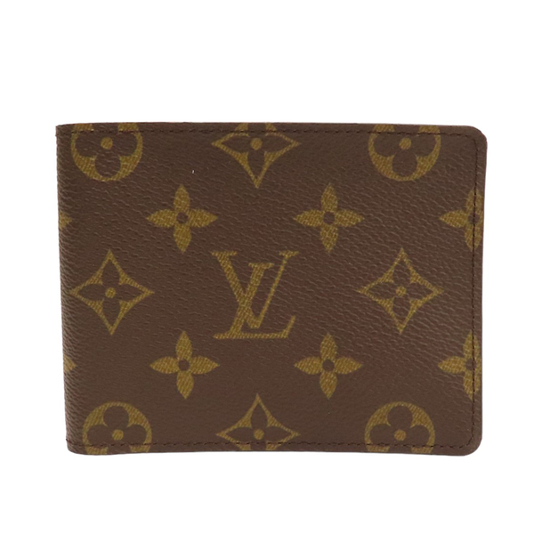 【二手名牌BRAND OFF】LOUIS VUITTON LV 路易威登 棕色 原花 PVC塗層帆布 短夾 M60895