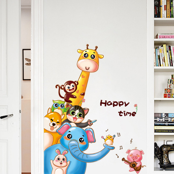 創意無痕壁貼 動物快樂時光 DIY組合壁貼 裝飾壁貼 牆貼 背景貼 壁貼紙