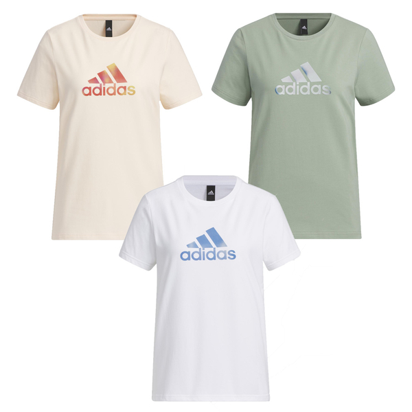 Adidas 女裝 短袖 棉 熱轉印Logo 粉/綠/白【運動世界】HY2888/HY2887/IN1437 product thumbnail 2