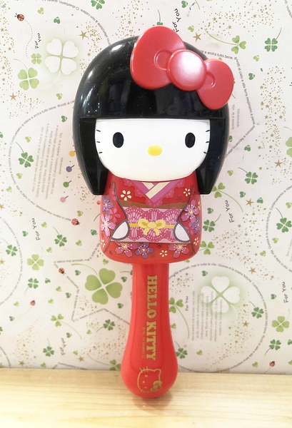 【震撼精品百貨】Hello Kitty 凱蒂貓-日本SANRIO三麗鷗 KITTY手握梳子-紅和服*25374