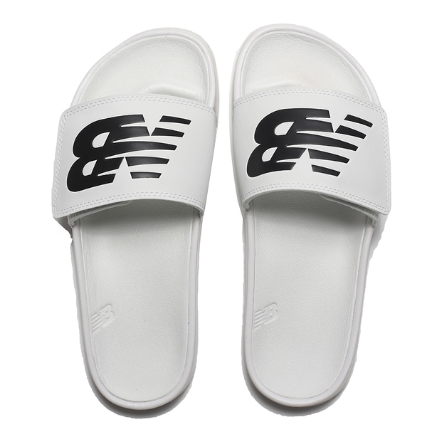 NEW BALANCE 拖鞋 白 黑LOGO 經典款 魔鬼氈 運動拖鞋 女 SUA200W2