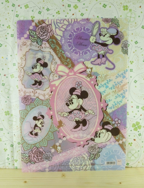 【震撼精品百貨】Micky Mouse_米奇/米妮 ~L型文件夾-米妮紫玫瑰 product thumbnail 3