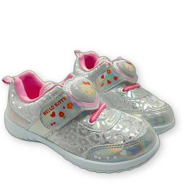 【菲斯質感生活購物】MIT台灣製三麗鷗電燈鞋 嬰幼童鞋 凱蒂貓 KITTY燈鞋 中童鞋 休閒鞋 魔鬼氈鞋