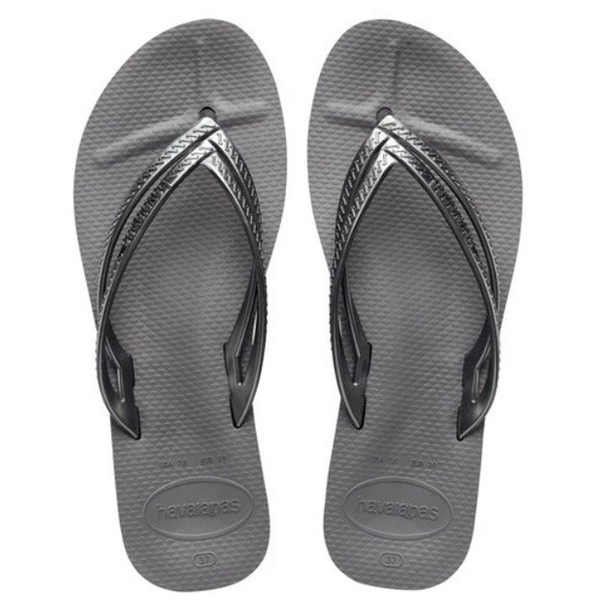 havaianas 哈瓦士 巴西人字拖 女款 Wedges 雙線厚底3公分 灰 拖鞋 夾腳拖【南風百貨】