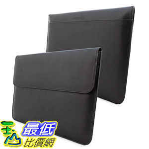 保護套 Macbook 12 Sleeve, Snugg - Black Leather Sleeve Case Protective Cover for Macbook 12