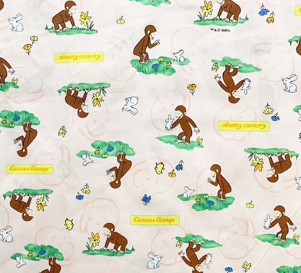 【震撼精品百貨】Curious George _好奇的喬治猴 ~喬治猴日本正版布料110X100CM-粉*98002