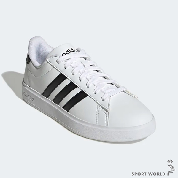 ADIDAS GRAND COURT 女鞋 休閒 板鞋 滑板 皮革 復古 白 黑 GW9214 product thumbnail 4