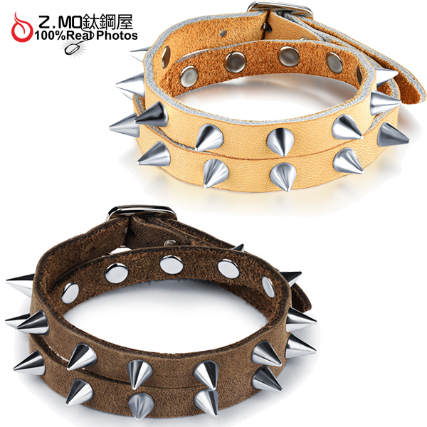 [Z-MO鈦鋼屋]優質皮革手環/鉚釘造型/皮帶扣環設計/流行皮環設計/單條價【CKAL1047】