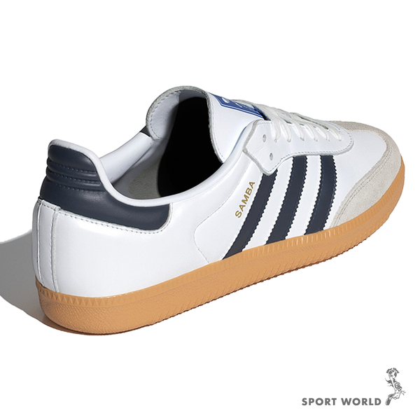 Adidas Samba OG 男鞋 女鞋 休閒鞋 皮革 焦糖底 德訓鞋 白藍【運動世界】IF3814 product thumbnail 5